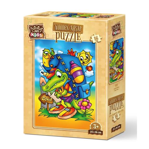 Puzzle de Madera Art Puzzle Camino de la Escuela de 16 Piezas