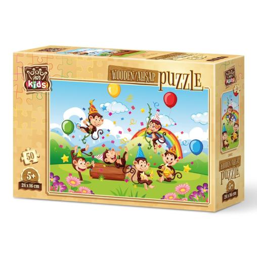 Puzzle de Madera Art Puzzle Fiesta de Monos de 50 Pzs