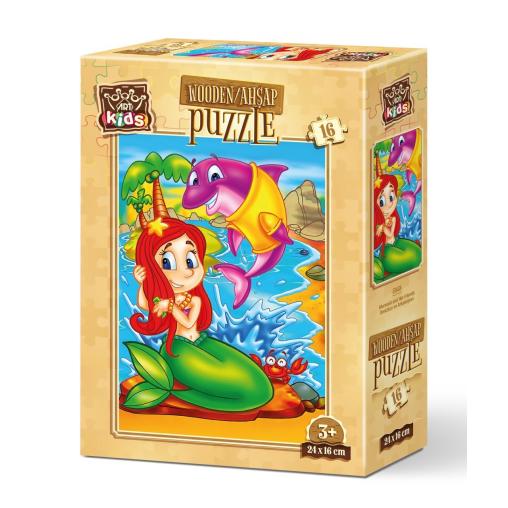 Puzzle de Madera Art Puzzle La Sirenita y sus Amigos de 16 Pzs