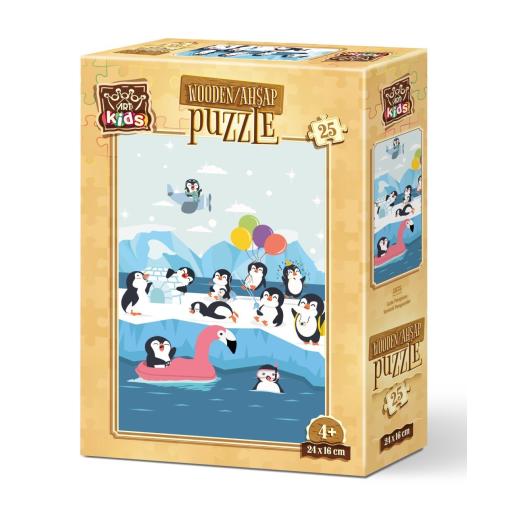 Puzzle de Madera Art Puzzle Lindos Pingüinos de 25 Pzs