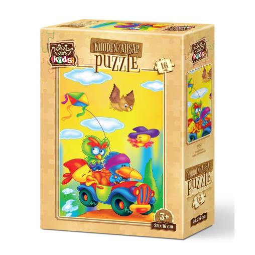 Puzzle de Madera Art Puzzle Pájaros Locos de 16 Piezas