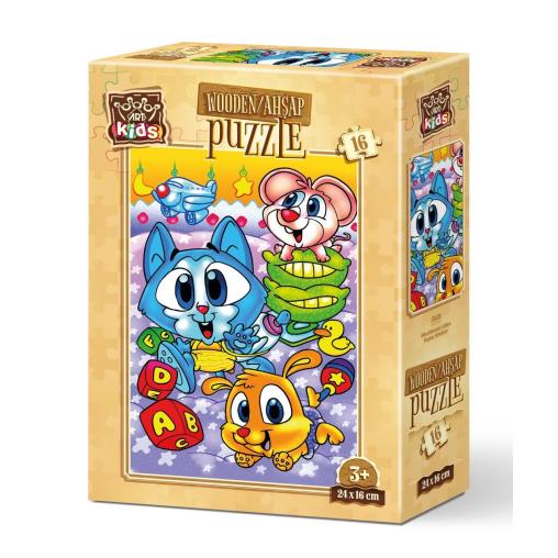 Puzzle de Madera Art Puzzle Pequeños Traviesos de 16 Pzs