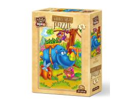 Puzzle de Madera Art Puzzle Rinoceronte Trabajador de 16 Piezas