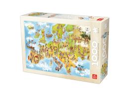 Puzzle Deico Mapa de Europa Animado de 1000 Piezas