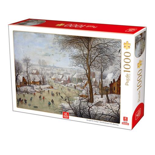 Puzzle Deico Paisaje de Invierno con Patinadores de 1000 Pzs