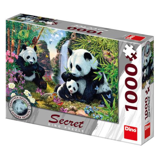 Puzzle Dino Familia de Osos Pandas de 1000 Piezas