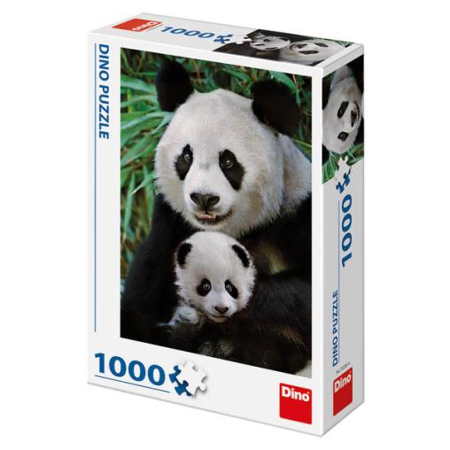 Puzzle Dino Madre y Cría de Oso Panda de 1000 Piezas