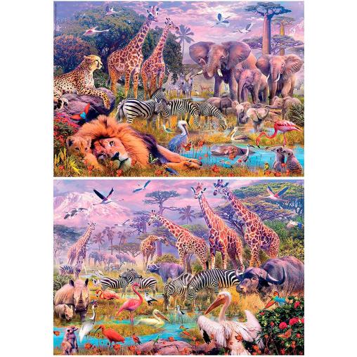 Puzzle Educa Animales Salvajes 2 x 100 Piezas