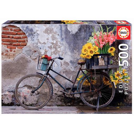 Puzzle Educa Bicicleta con Flores de 500 Piezas