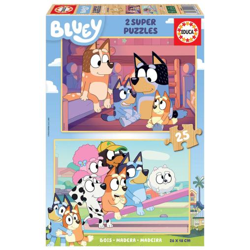 Puzzle Educa Bluey de 2 x 25 Piezas Madera