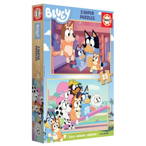 Puzzle Educa Bluey de 2 x 25 Piezas Madera