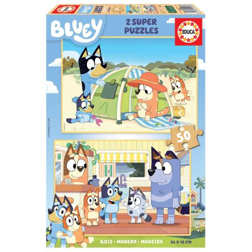 Puzzle Educa Bluey de 2 x 50 Pzs Madera