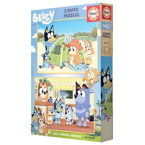 Puzzle Educa Bluey de 2 x 50 Pzs Madera