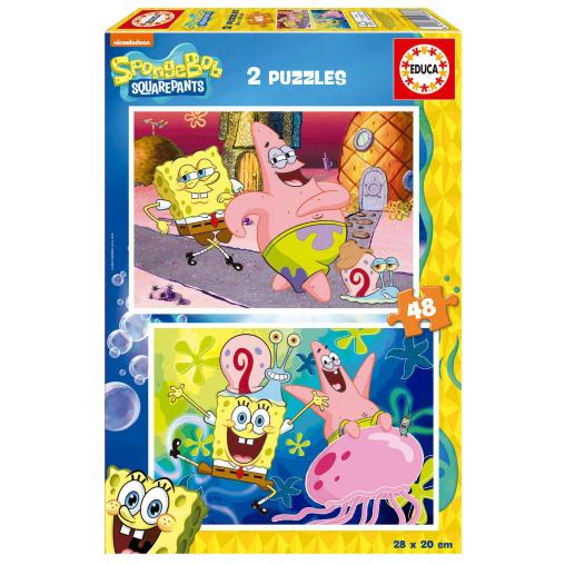 Puzzle Educa Bob Esponja de 2 x 48 Piezas