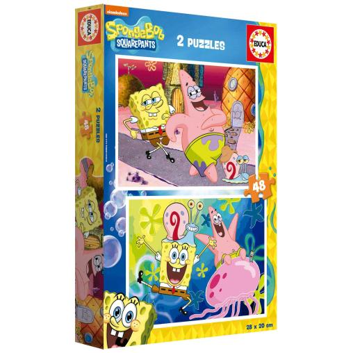 Puzzle Educa Bob Esponja de 2 x 48 Piezas