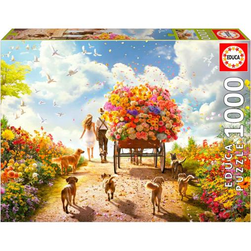 Puzzle Educa Carro de Flores de 1000 Piezas