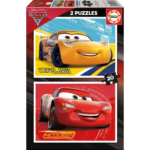 Puzzle Educa Cars 3 de 2 x 20 Piezas