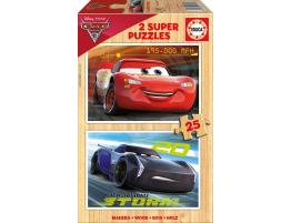 Puzzle Educa Cars 3 de 2 x 25 Piezas Madera