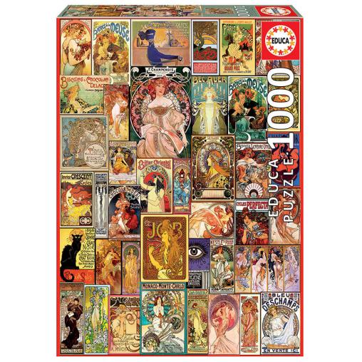 Puzzle Educa Collage Art Noveau de 1000 Piezas