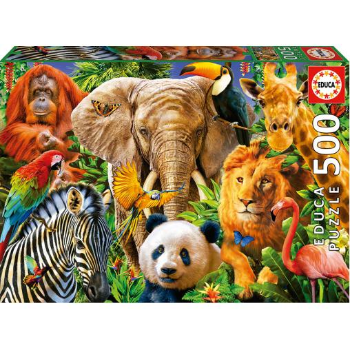 Puzzle Educa Collage de Animales Salvajes de 500 Piezas