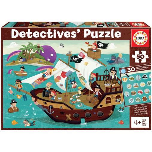 Puzzle Educa Detectives Piratas XXL de 50 Piezas