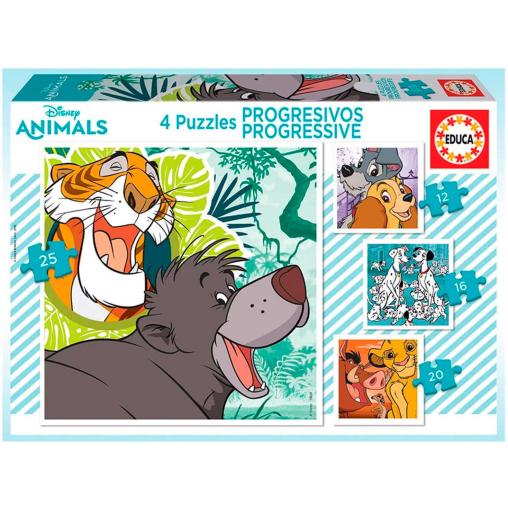 Puzzle Educa Disney Animals 2 Progresivo 12+16+20+25 Pzs