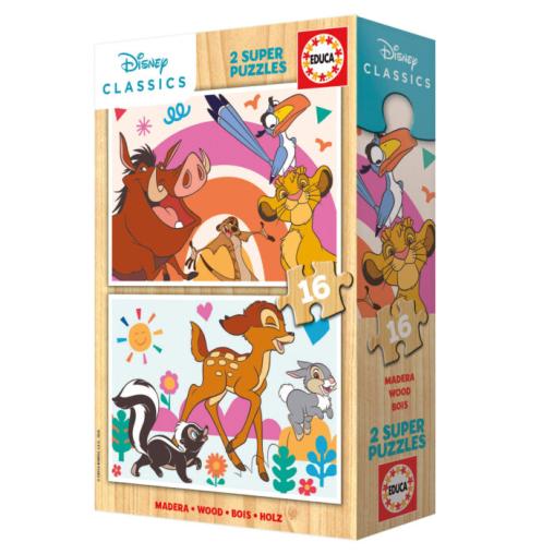 Puzzle Educa Disney Animals de 2x16 Pzs Madera