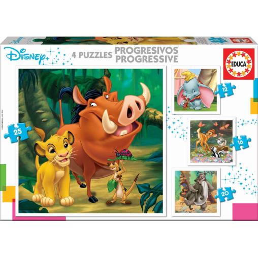 Puzzle Educa Disney Animals Progresivo 12+16+20+25 Pzs