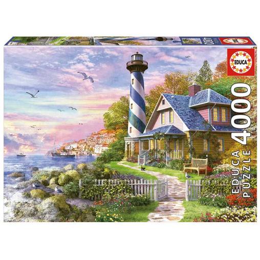 Puzzle Educa Faro en Rock Bay de 4000 Piezas