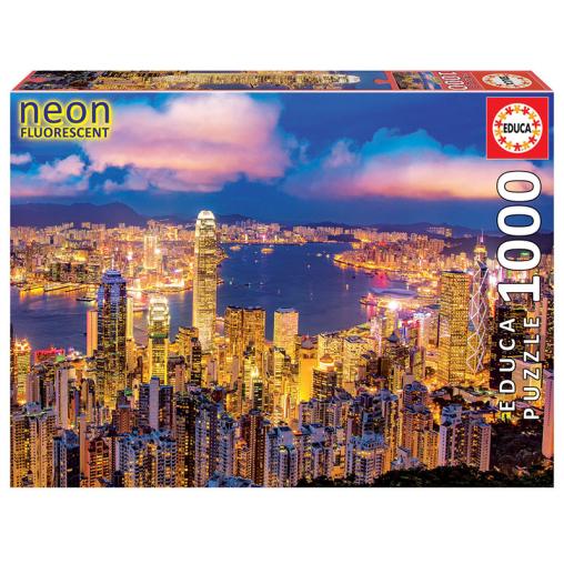 Puzzle Educa Hong Kong Efecto Neón de 1000 Piezas