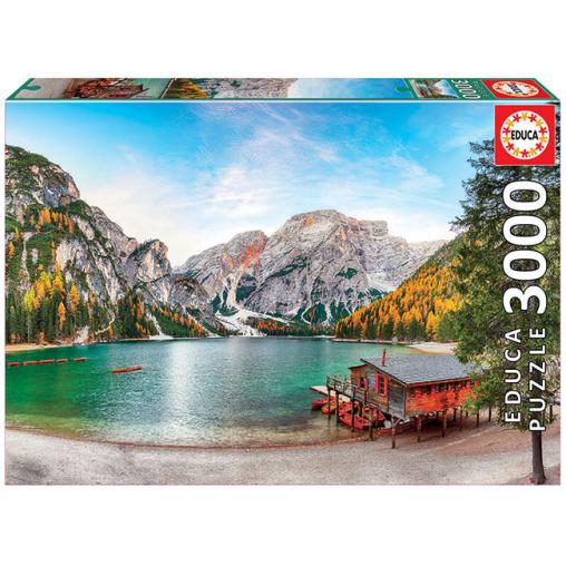 Puzzle Educa Lago Braies en Otoño de 3000 Piezas