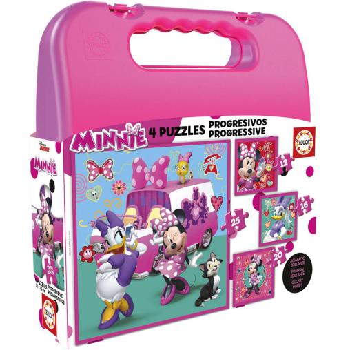 Puzzle Educa Maleta Progresiva Minnie Ayudantes Felices