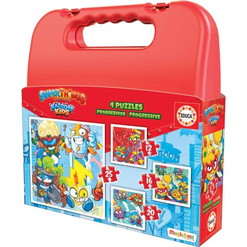 Puzzle Educa Maleta Progresivos Superthings 12-16-20-25