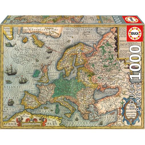 Puzzle Educa Mapa de Europa Antiguo de 1000 Piezas