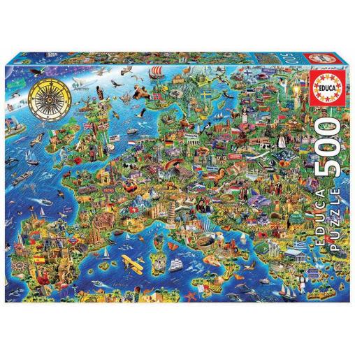 Puzzle Educa Mapa de Europa de 500 Piezas