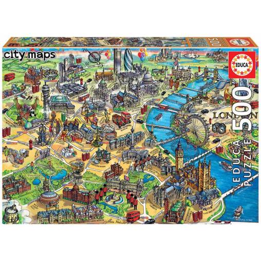 Puzzle Educa Mapa de Londres de 500 Piezas