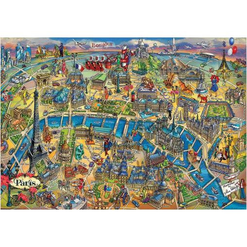 Puzzle Educa Mapa de París de 500 Piezas