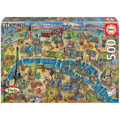 Puzzle Educa Mapa de París de 500 Piezas