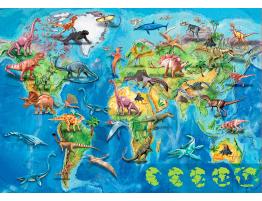 Puzzle Educa Mapamundi Dinosaurios de 150 Piezas