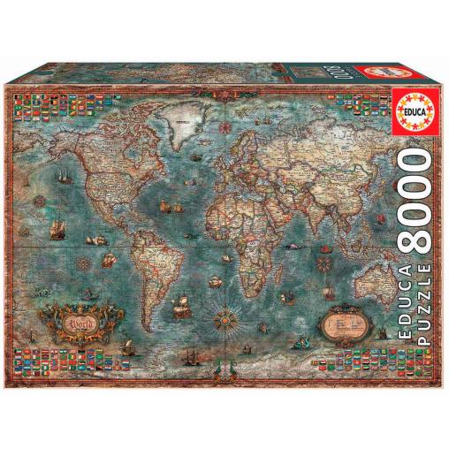 Puzzle Educa Mapamundi Histórico de 8000 Piezas