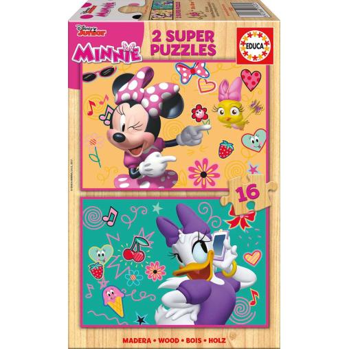 Puzzle Educa Minnie Ayudantes Felices de 2 x 16 Pzs Madera