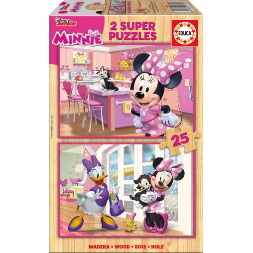 Puzzle Educa Minnie Ayudantes Felices de 2 x 25 Pzs Madera