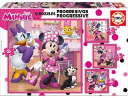 Puzzle Educa Minnie Ayudantes Felices Progresivos 12+16+20+25 P