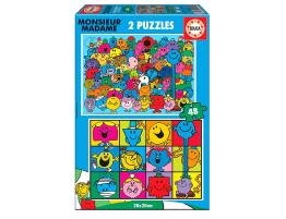 Puzzle Educa Monsieur Madame de 2 x 48 Piezas