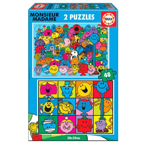 Puzzle Educa Monsieur Madame de 2 x 48 Piezas