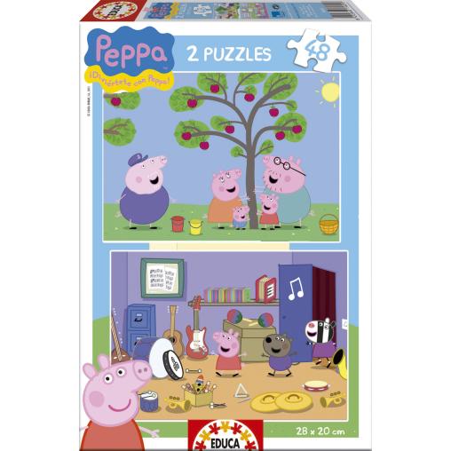 Puzzle Educa Peppa Cochon 2 x 48 pièces