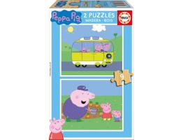 Puzzle Educa Peppa Pig 2 x 9 Piezas Madera