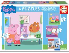 Puzzle Educa Peppa Cochon Progressif 12+16+20+25 Pièces