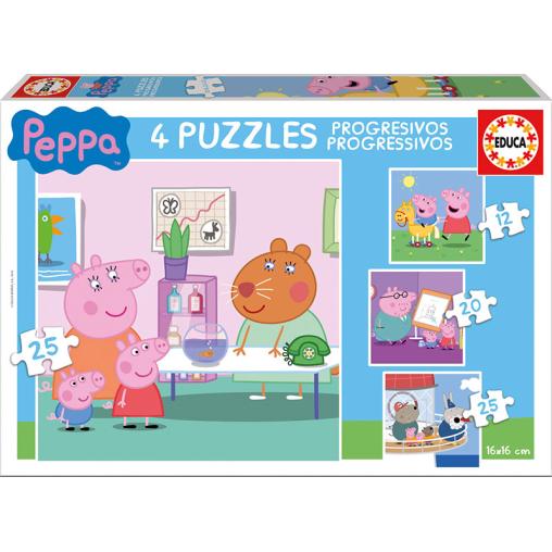 Puzzle Educa Peppa Cochon Progressif 12+16+20+25 Pièces