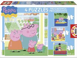 Puzzle Educa Peppa Cochon Progressif 6+9+12+16